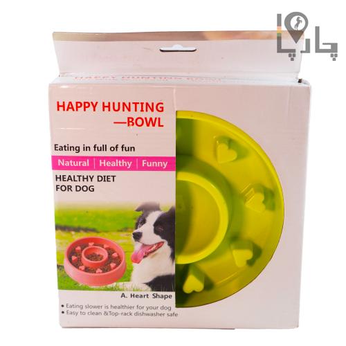 ظرف آرام خوری سگ Happy Hunting bowl قلبی شکل - رنگ سبز فسفری