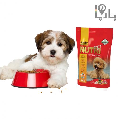 غذای خشک سگ نوتری پت نژاد کوچک جوان Nutri Pet Junior جونیور 29 درصد پروتئین، پروبیوتیک 2 کیلوگرمی