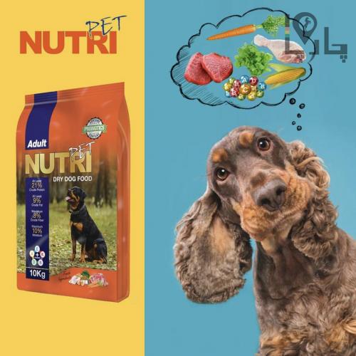 غذای خشک سگ نوتری پت بالغ Nutri pet adult ادالت 21 درصد پروتئین، پروبیوتیک 2 کیلوگرمی