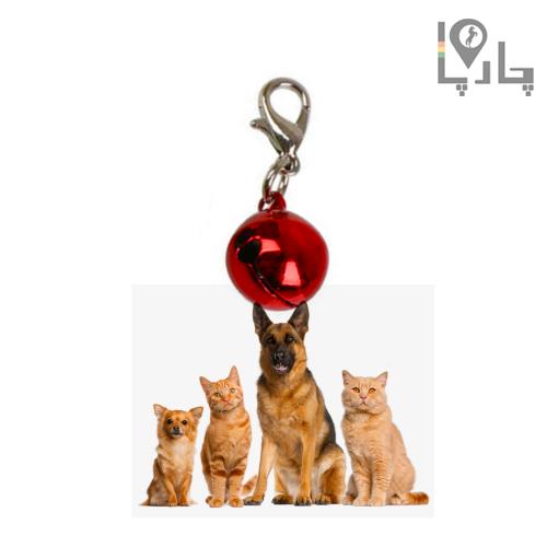 زنگوله سگ، گربه و پت اسمارت Smart سایز متوسط توپی رنگ قرمز متالیک
